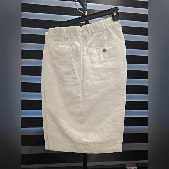 NWT Caribbean Linen Drawstring White Men's Shorts Beach/Vaca Size 38 × 9" inseam - Picture 4 of 7